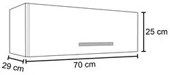 Armário Aéreo Geladeira Veneza 70cm 1 Porta Branco/Preto - Lumil Móvei