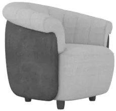 Poltrona Sala de Estar Pé Madeira Lykan Linho Cinza/Preto Z32 - Mpozen