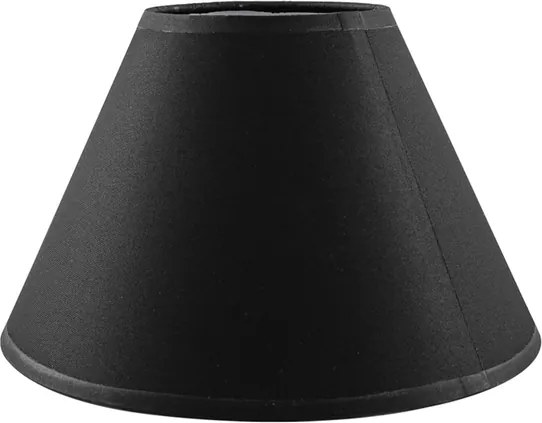 Cupula Para Abajur Tecido Preto Boca Larga 25Cm
