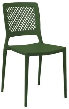 Cadeira Empilhável Vênus Verde Musgo em Polipropileno Acrilys