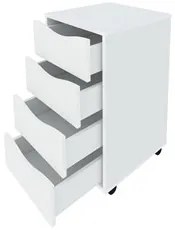 Gaveteiro 4 Gavetas Pés Rodízios Mobile Bit Branco - Artany