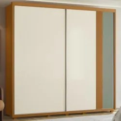 Guarda Roupa Casal 240cm 2 Portas Aline Flex A02 Off/Sálvia - Mpozenat