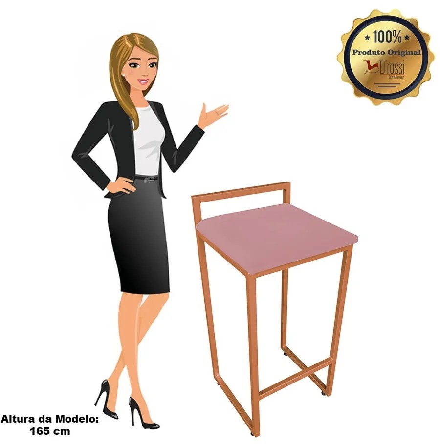 BANQUETA PIETRA SUEDE ROSE BASE COBRE DR