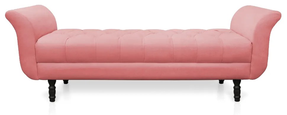 Recamier Olinda Suede 160 cm Pés Torneados Tabaco - D'Rossi - Rose