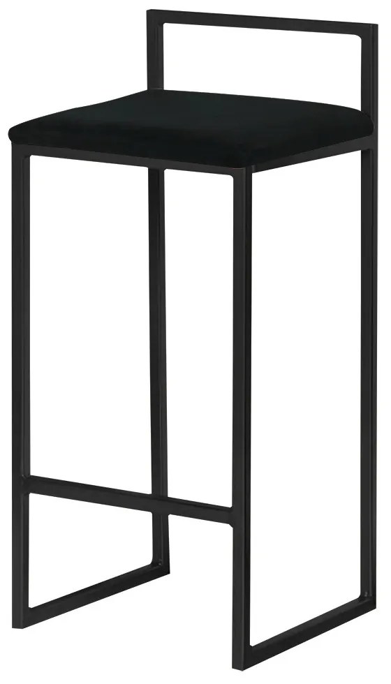 Banqueta Decorativa Jasmine Base Preto Suede Preto G41 - Gran Belo