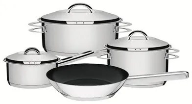 Jogo de Panelas Tramontina Solar em Aço Inox com Fundo Triplo 4 Peças