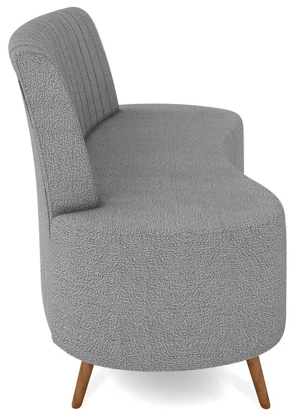 Sofá 2 Lugares Living 135cm Pé Palito Maraú Bouclê K01 - Cinza claro