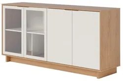 Balcão Aparador Buffet Vicky C05 Freijó/Off White - Mpozenato
