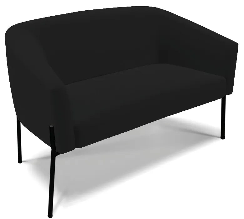 Namoradeira e 2 Poltronas Pé de Ferro Preto Stella Linho D03 - D'Rossi - A79 Preto
