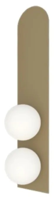 Arandela Aliança 13X65X13Cm 02Xg9 Globo 10Cm - Usina 90035/2 (OL-F / DR-P - Verde Oliva Fosco / Dourado Brilho Polido, Branco (Fosco))