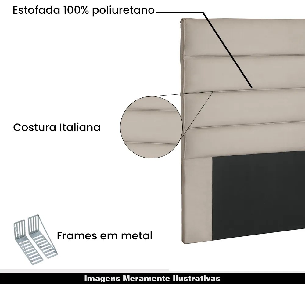 Cabeceira Decorativa 1,95M King Size Guess Suede Bege G63 - Gran Belo