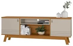 Rack para Sala TV até 75 Pol. 180cm Color L06 Nature/Off White - Mpoze