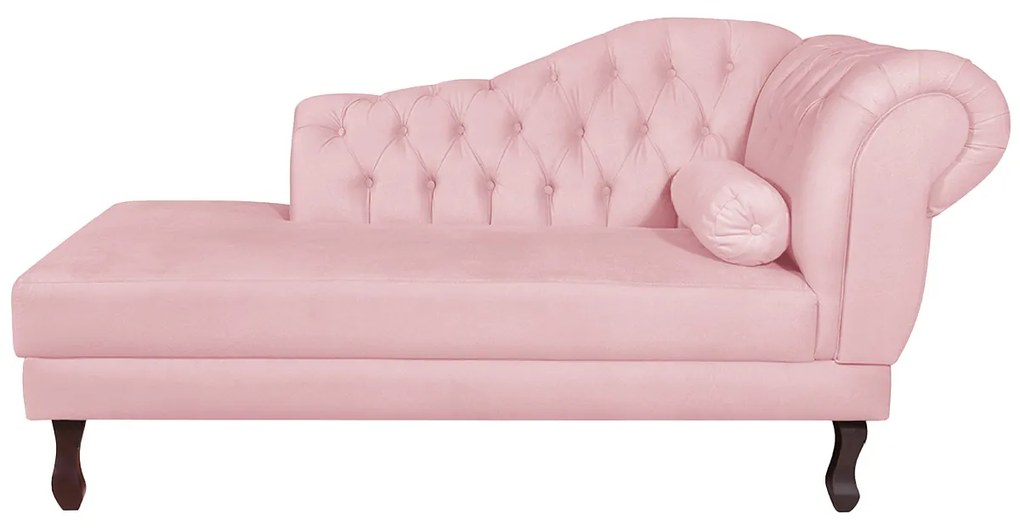 Recamier Diana 140cm Lado Esquerdo Suede Rosa Bebê - ADJ Decor