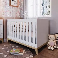 Berço 3 em 1 Certificado Inmetro e Cômoda 4 Gavetas Favo de Mel 030 Br