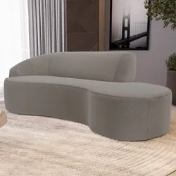 Sofá Living  3 Lugares 260cm Braço Esquerdo Mozart D06 Bouclê Bege Esc