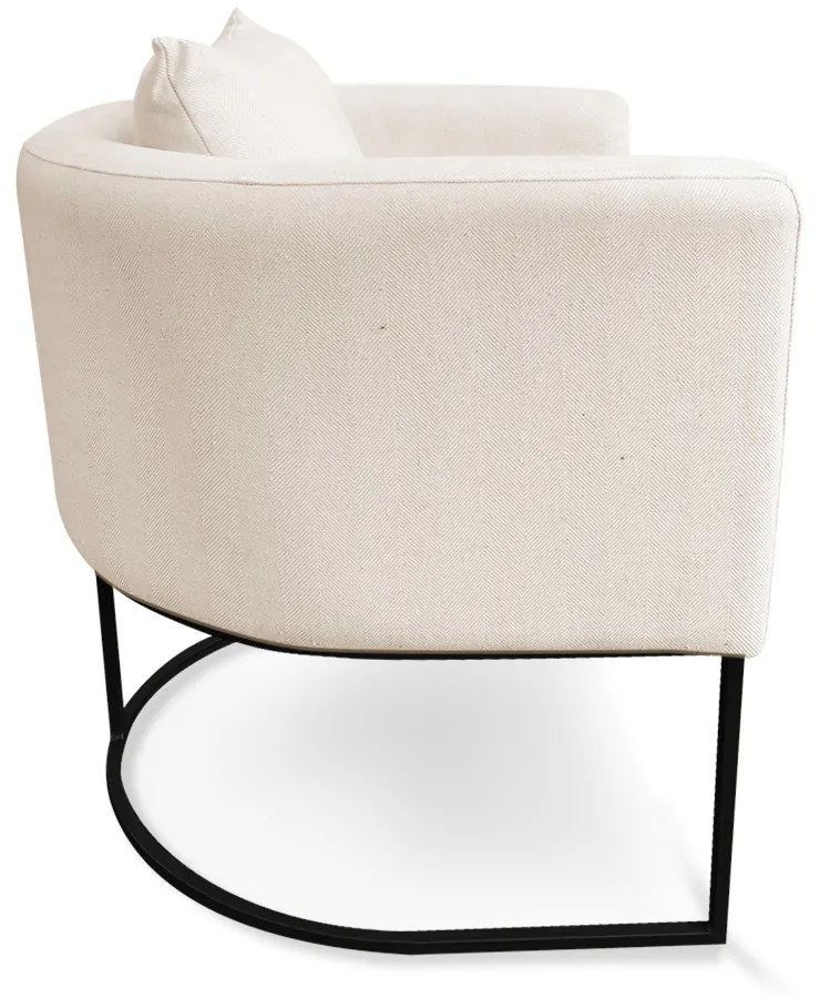 Poltrona Paola Linho Base Metálica Preto D03 - D'Rossi  - A27 Areia