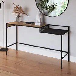 Aparador Para Sala de Estar 140cm Pés Metálicos Dinâmico Vermont/Preto