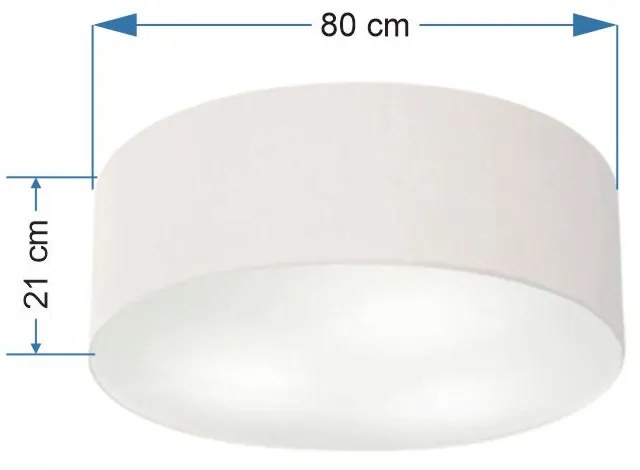 Plafon Cilíndrico Md-3055 Cúpula em Tecido 80x21cm Branco - Bivolt