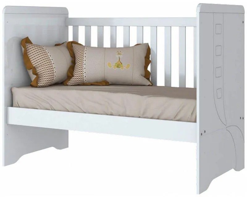 Berço 3 Em 1 Vira Mini Cama Mosquiteiro Rodinhas Em Mdf Pão de Mel