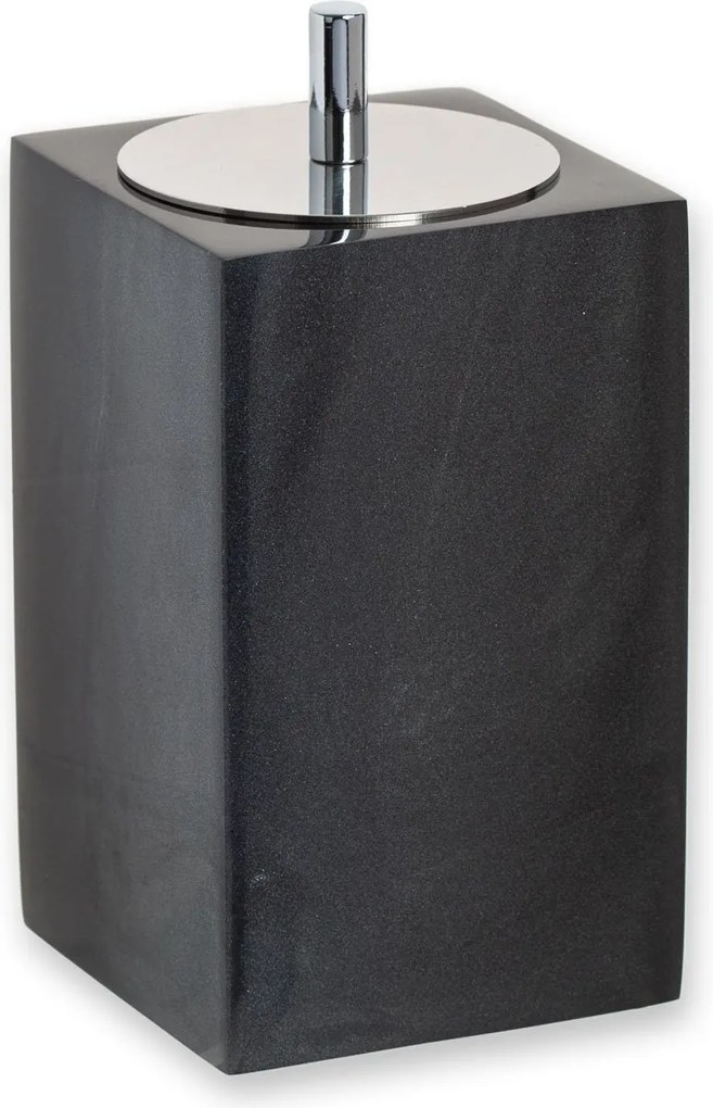 Porta Algodão em Resina – Sottile Casa  Chumbo - Cromado