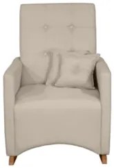 Poltrona Amamentação Base Madeira Balanço Lola Linho Bege F03 - Mpozen