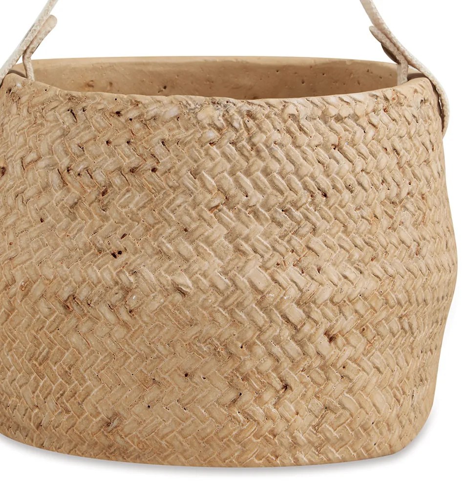 Cachepot Pendente em Cimento Palha 15x20 cm - D'Rossi