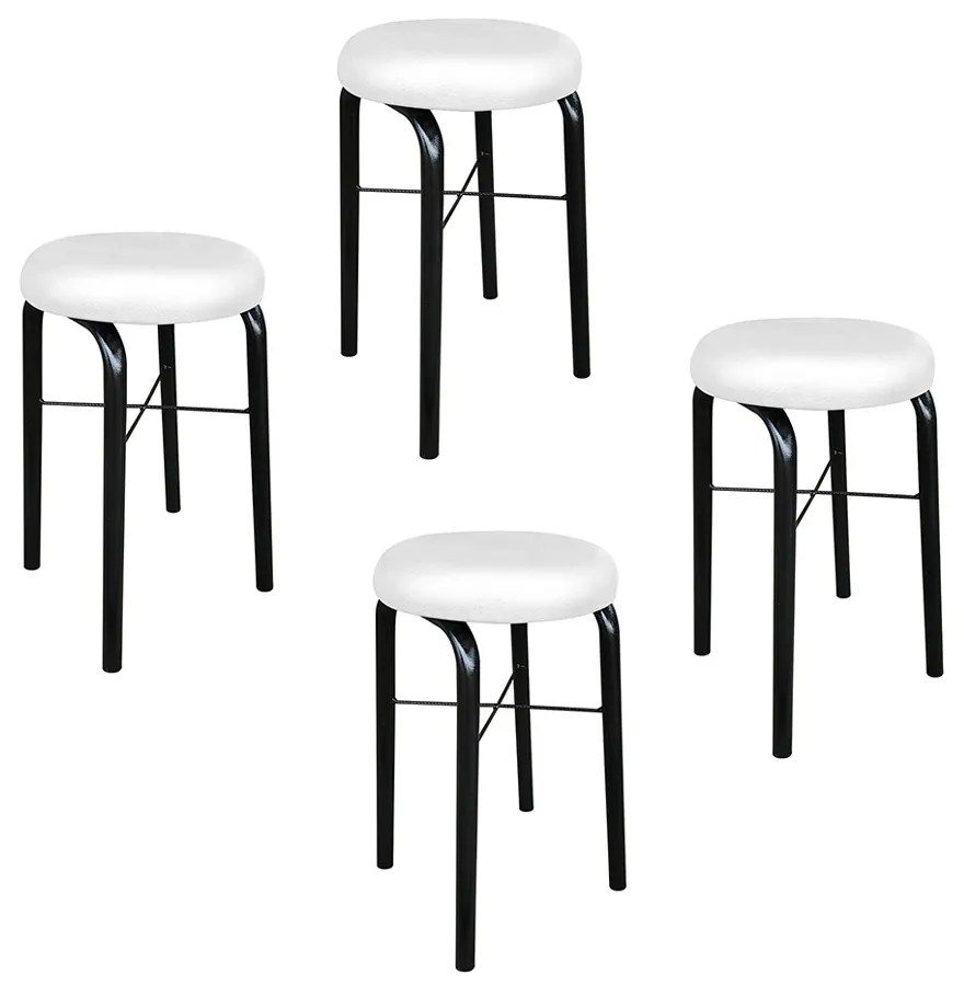 Kit 04 Banquetas Baixa Manu Corino Branco D'Rossi