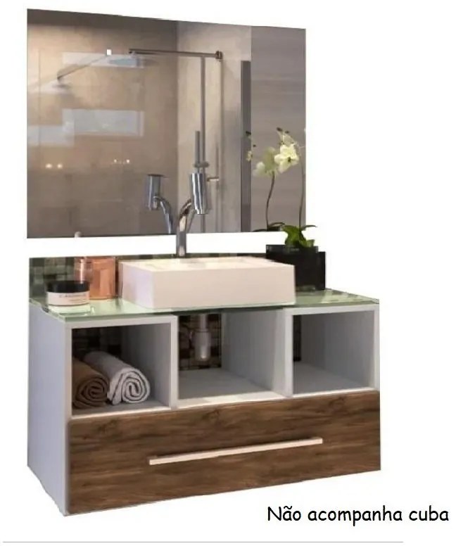 Gabinete Para Banheiro Completo Viena Mdf Balcão Espelho