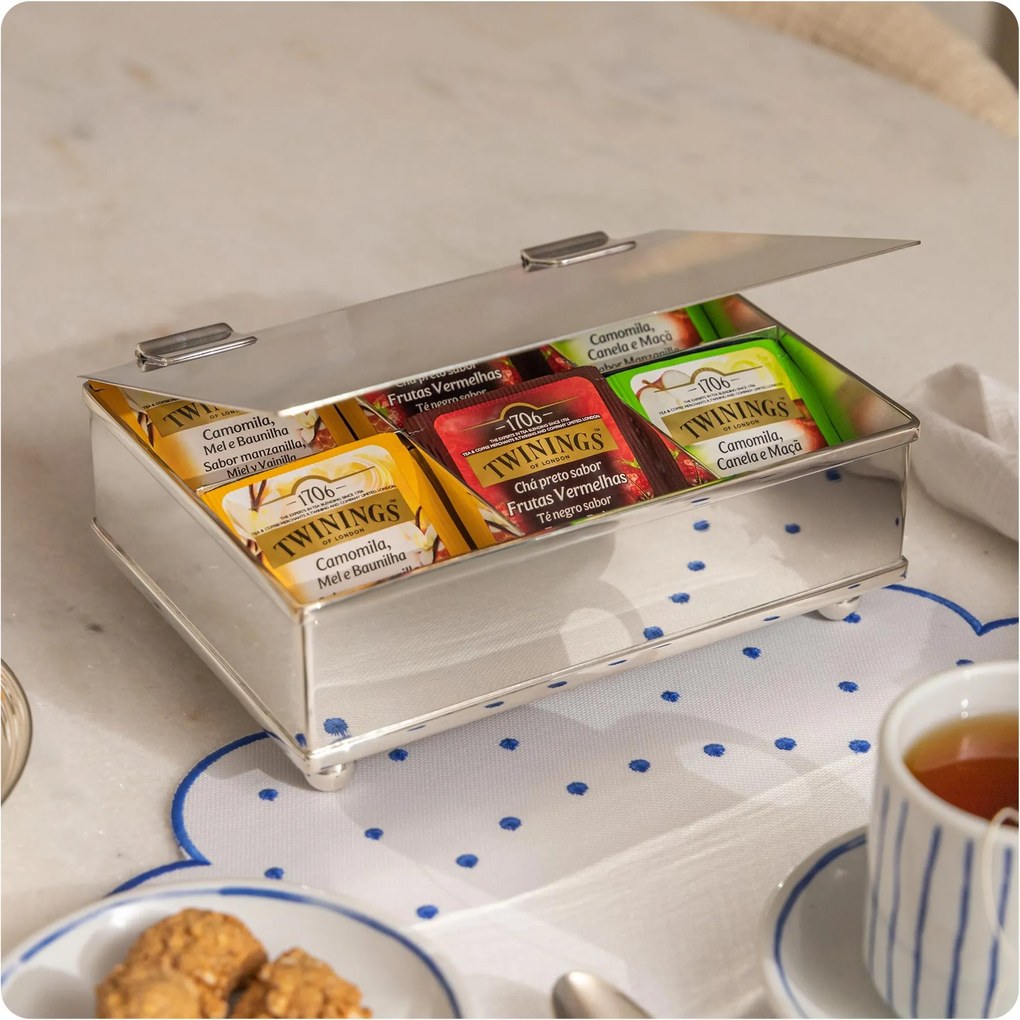 Porta Chá C/ 06 Divisões St. James Prata  Prata Polida