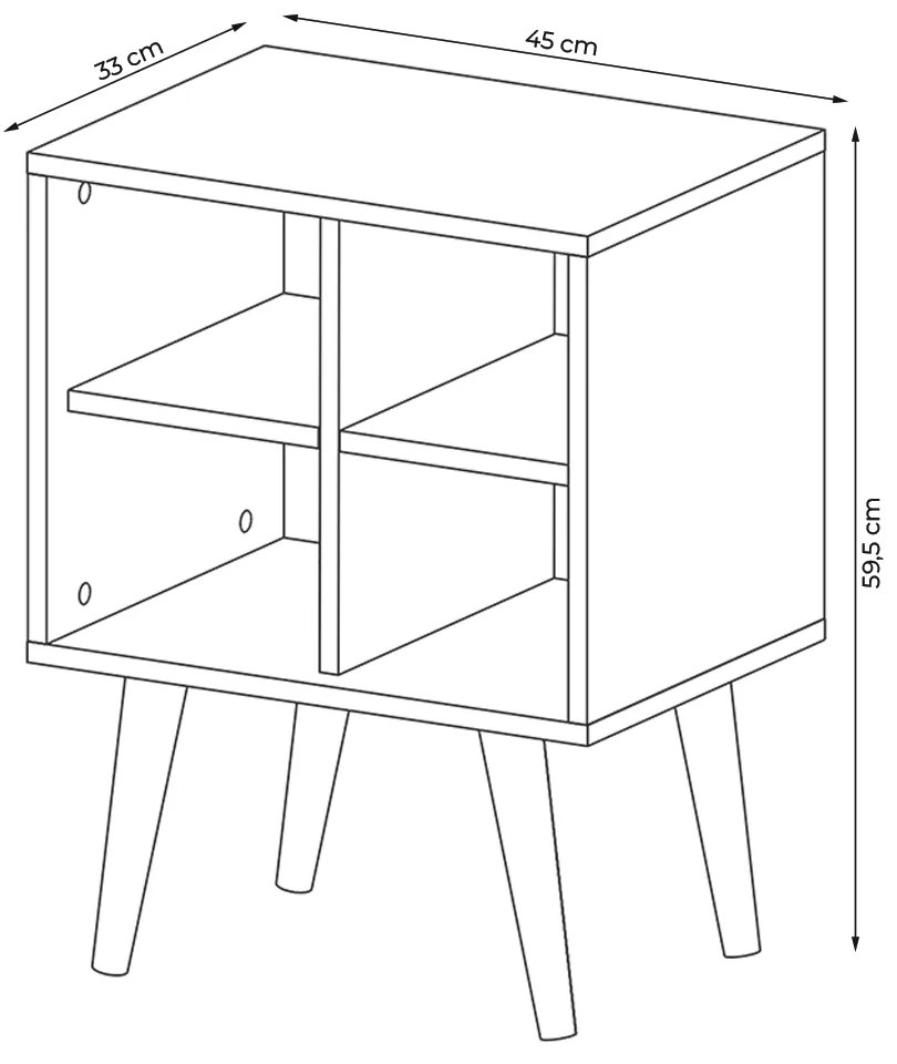 Mesa de Apoio Nicho Canto Lateral para Sala de Estar E1720 MDP Natural/Off White G69 - Gran Belo