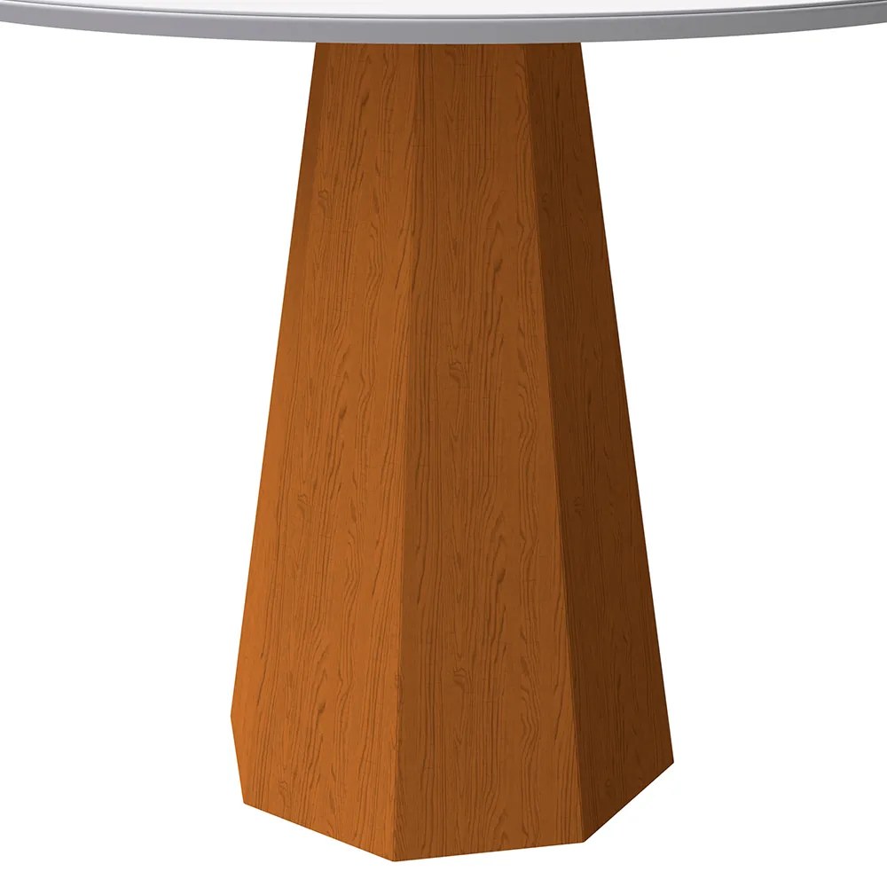 Mesa de Jantar Agnes 100 cm Off White Base Ypê - D'Rossi