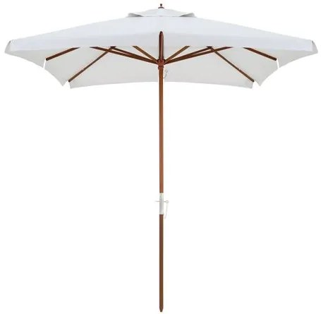 Ombrellone Quadrado Rubi Branco Haste em Madeira 2,05 mts - 69523 Sun House