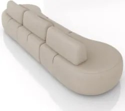 Sofá 4 Lugares 366cm Orgânico Mellanie Veludo Bege Z32 - Mpozenato