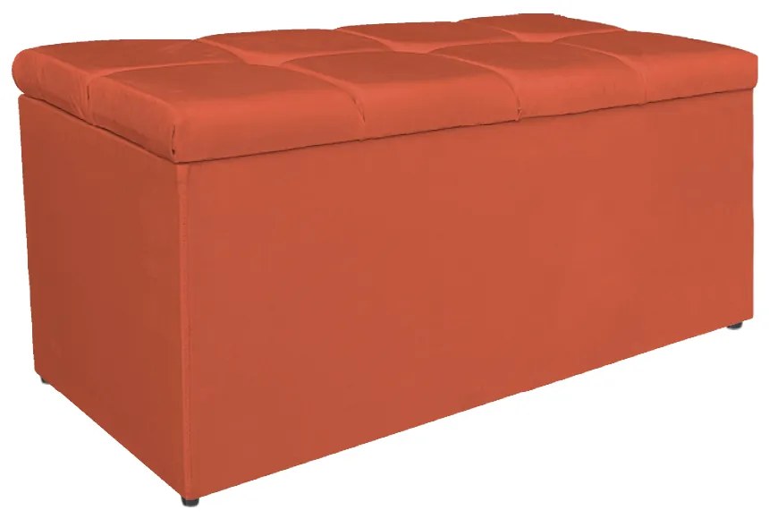 Calçadeira Estofada Manchester 90 cm Solteiro Suede Terracota - ADJ Decor