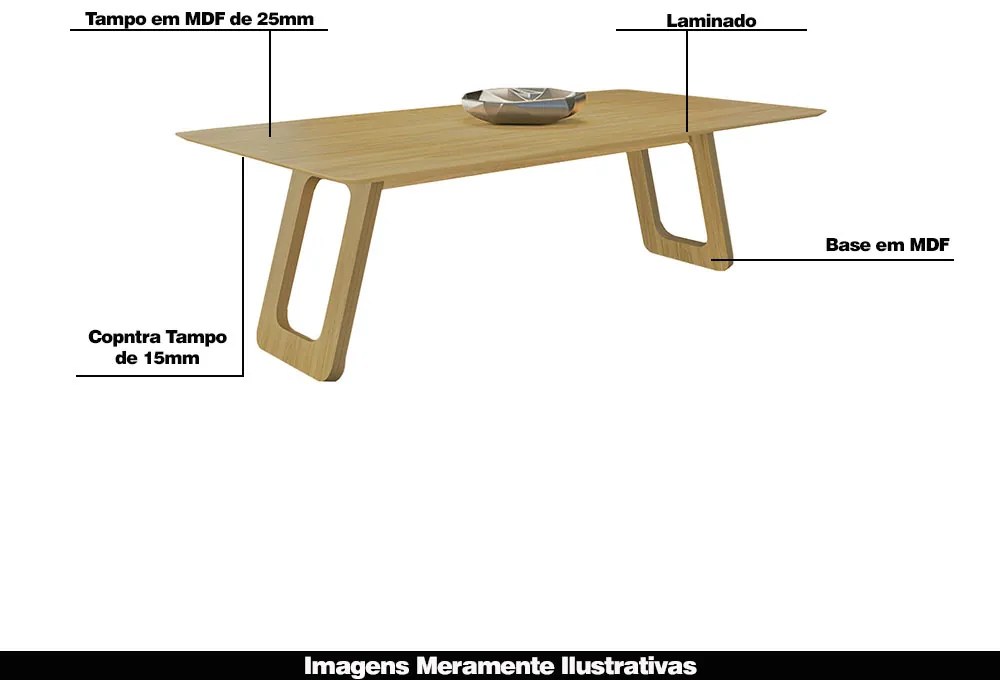 Mesa Sala de Jantar 6 Lugares 160cm Tampo de Vidro Frieda Freijó G13 - Gran Belo
