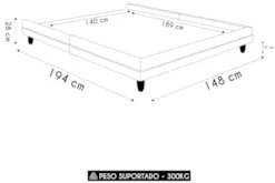 Cama Casal Base Box 140cm Many Z37 Sintético Caramelo - Mpozenato
