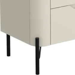 Mesa Cabeceira Quarto 68cm 3 Gavetas Blen Luna/Preto I06 - Mpozenato