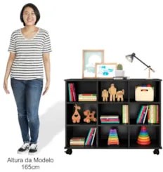 Nicho Organizador com Rodízios 6 Gavetas Toys Q01 Preto/Branco - Mpoze