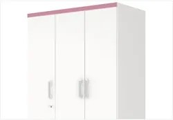 Guarda Roupa Açaí 3 Portas de Abrir Branco/Rosa Chá - Henn