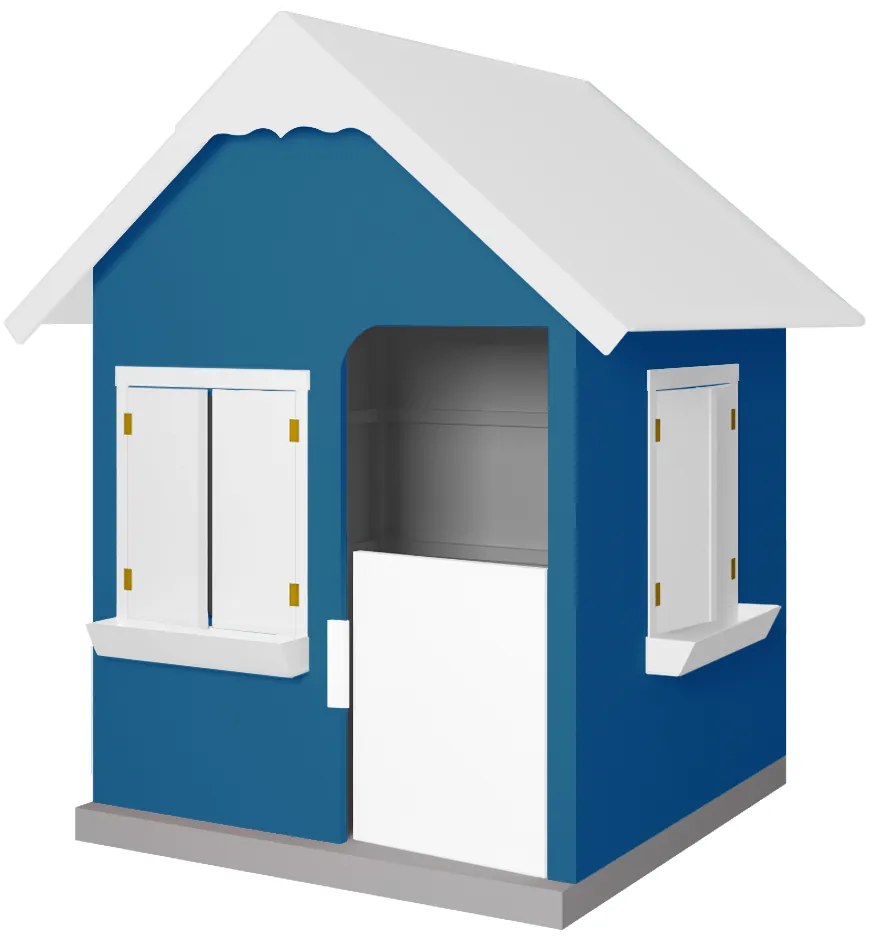 Casinha De Brinquedo Com Floreiros MDF Azul/Branco L12 - Gran Belo