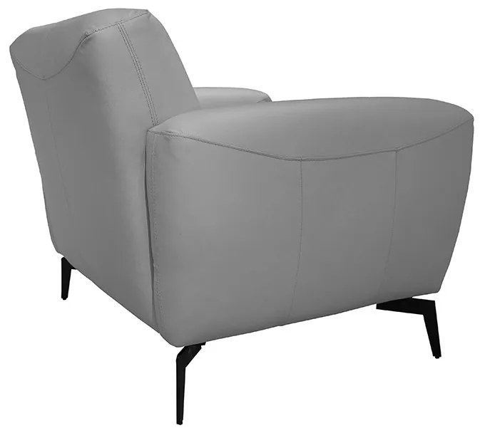 Poltrona Decorativa Safira Couro Matte Grey Cinza - Toro Bianco - Cinza