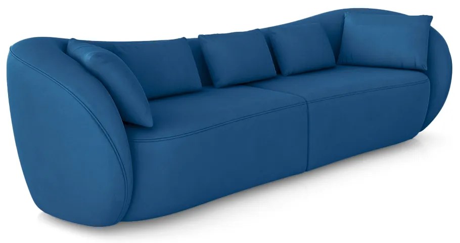 Sofá Bipartido Sala de Estar Diamond 212cm com Almofadas Soltas Veludo Azul G52 - Gran Belo