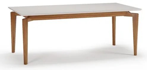 Mesa Jantar Marilac Retangular Champagne Com Vidro Off White 210cm - 76963 Sun House