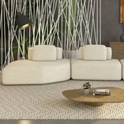 Sofá Ilha 275cm 2 Módulos Sala de Estar Moby Linho Cru Z08 - Mpozenato