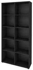 Mesa Escrivaninha em L Eron e Estante Livreiro 90x187cm Lean A06 Ipê/P