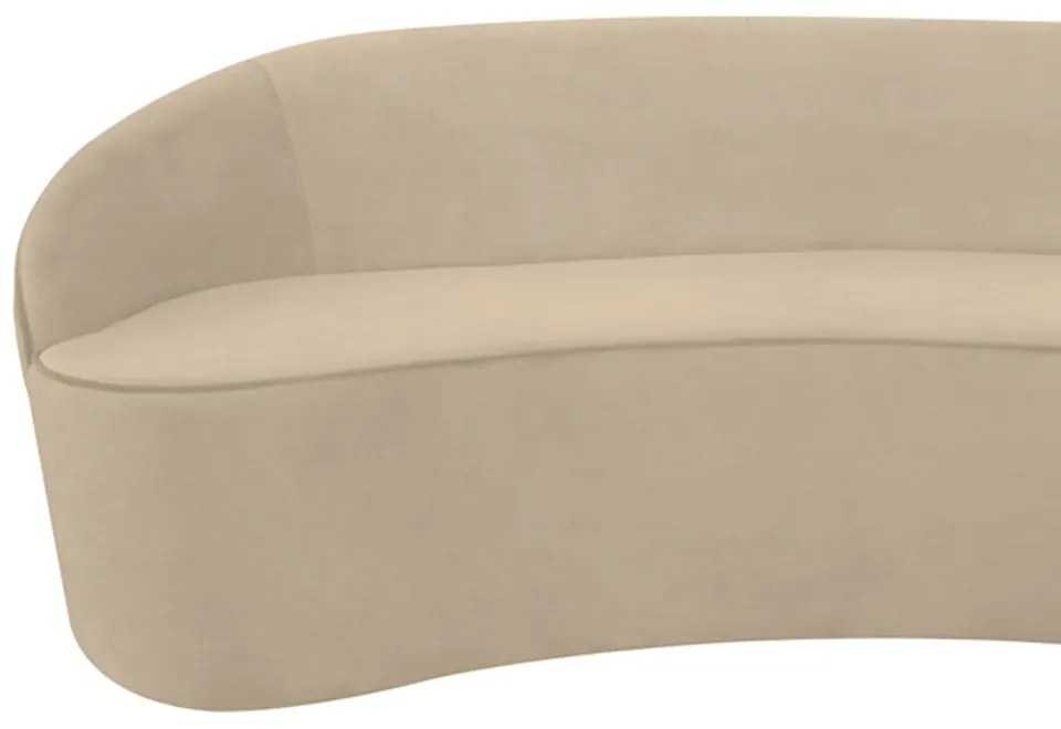 Sofá 3 Lugares Eros D07 Curvo 210cm Braço Esquedo Veludo Creme - D'Rossi