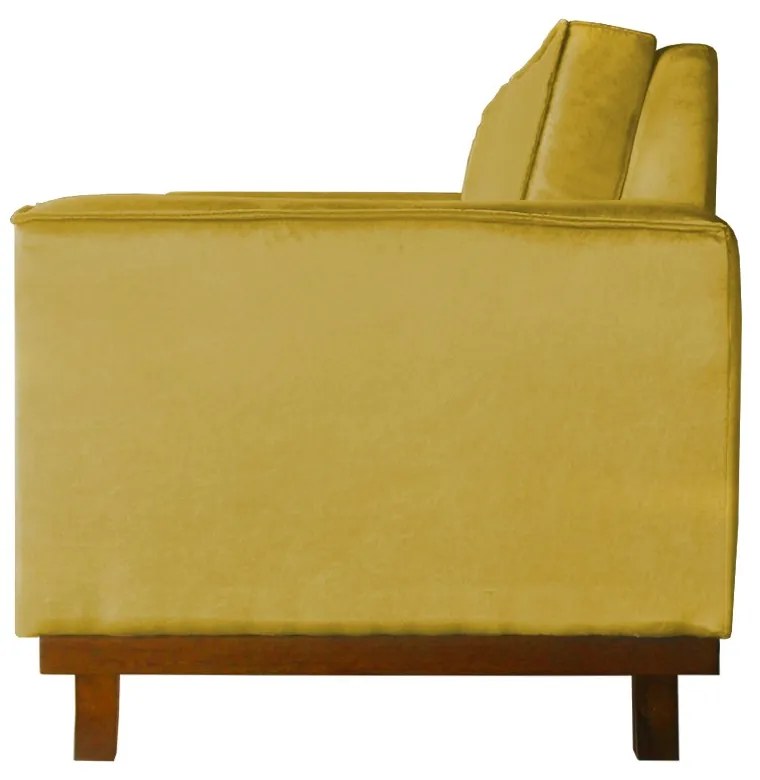 Sofá Dubai 2 Lugares Decorativo 1,50 m Sala Veludo Amarelo
