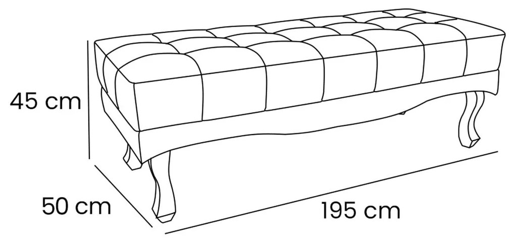 Recamier Egito SPZ 195cm Veludo - ADJ Decor