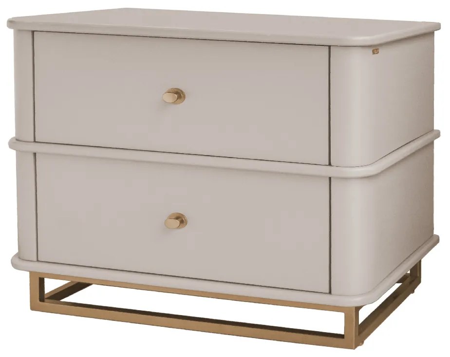 Mesa de Cabeceira Curve L60cm - fendi nouveau c/ detalhes dourado soleil