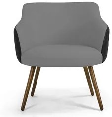 Kit 02 Poltronas Decorativas Jade Pés Palito Madeira C-416 Corano Tres